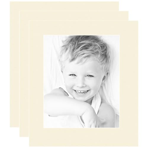 ArtToFrames 8.5x11 Cream Linen/Ivory Custom Mat for Picture Frame with 4.5x7 opening size (Mat Only, Frame NOT Included)