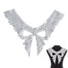 White Lace Fabric Patches Embroidery Applique Imitation Pearls Lace Applique Sewing On Patches Embroidered Trim Applique for Crafting Wedding Prom Dress Jeans Clothes Decor view 2