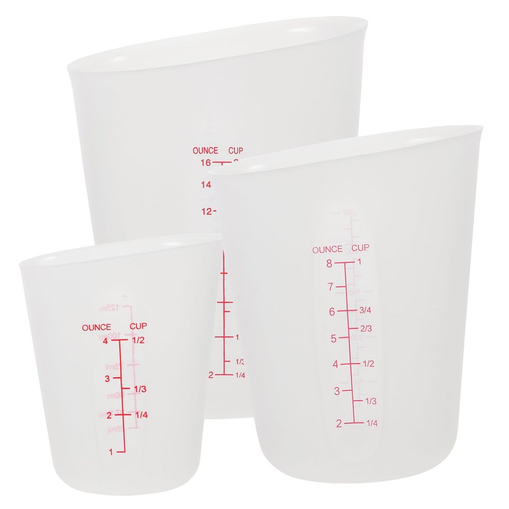 PLAFOPE 3pcs Silicone Epoxy Resin Measuring Cups Graduated DIY Mixing Cups Epoxy Measuring Supplies