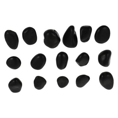 SEWOART 16 Pcs Painting Stone Nutcracker Decor Pebbles Smooth Stones Craft Stones DIY Stones Kindness Stones Drawing Pebble Black