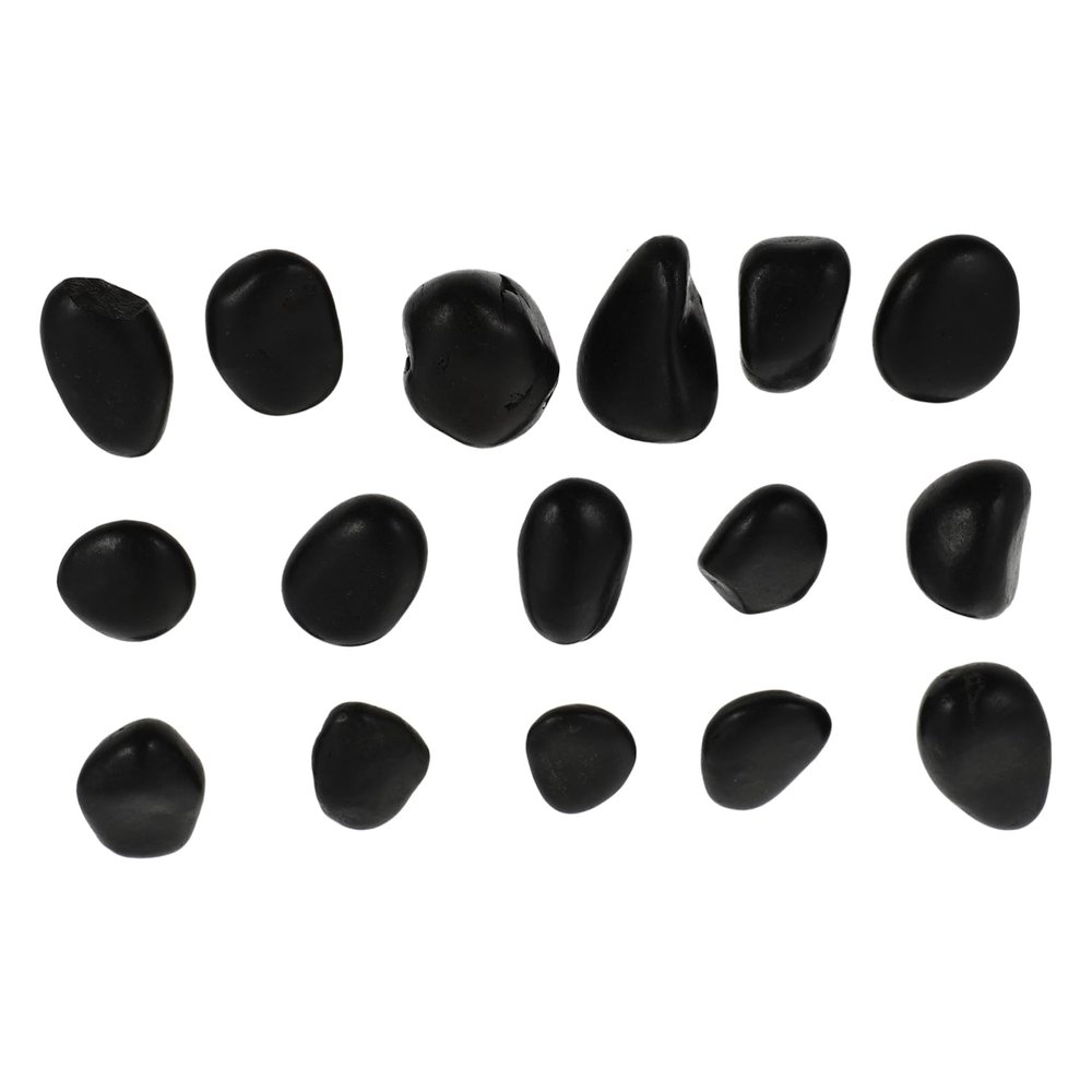 SEWOART 16 Pcs Painting Stone Nutcracker Decor Pebbles Smooth Stones Craft Stones DIY Stones Kindness Stones Drawing Pebble Black