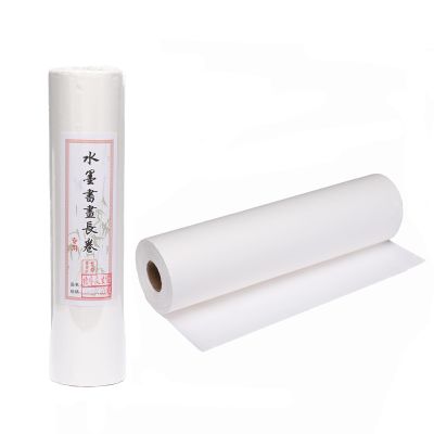 MEGREZ Roll Pack Xuan Paper Thicken Calligraphy Xuan Paper Sumi Paper for Practice Chinese Japanese, 35cm x 20m(13.8in x 65.6ft), Sheng(Raw) Xuan Paper, White