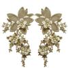 1 Pair Flower Appliques Lace Fabric Patches Embroidery Applique Imitation Pearls Floral Embroidered Sew on Patches Lace Applique Wedding Dress Formal Party Performance Clothes DIY Sewing Decorations view 1