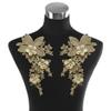 1 Pair Flower Appliques Lace Fabric Patches Embroidery Applique Imitation Pearls Floral Embroidered Sew on Patches Lace Applique Wedding Dress Formal Party Performance Clothes DIY Sewing Decorations view 2