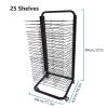THEGA Mobile Paint Drying Rack - Art Drying Rack for Classroom, with 25 Removable Shelves Art Drying Rack, Artwork Storage Canvas Stack Rack with Wheels, for Painting, Drawings, Steel view 2