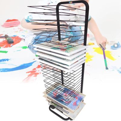 Art Drying Rack - Sided Wire Drying Shelf, Art Storage Painting Drying Rack With Wheels, Classroom Children's Drying Rack For Painting, For Stack Rack Painting, Drawings, And More ( Color : Single )