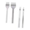 NUOBESTY 4pcs Leather Punching Tool DIY Rhomboid Cutting Chisel for Leather Craft Durable White Steel Punch for Watch Bands and Accessories view 1