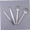 NUOBESTY 4pcs Leather Punching Tool DIY Rhomboid Cutting Chisel for Leather Craft Durable White Steel Punch for Watch Bands and Accessories view 3