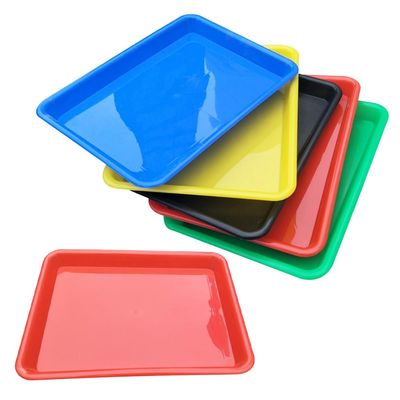 HOODANCOS 6pcs Plastic Trays for Classroom/Storage Containers Dividers Handle Random Color