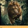 Erosebridal Safari Lion Fabric By The Yard,Tropical Woodland Upholstery Fabric,Hand Drawn Decorative Fabric,3D Animal Indoor Outdoor Fabric for Waterproof,Green Brown,5 Yards view 1