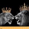 Erosebridal Lion Couples Fabric by The Yard for Man Woman,Crown Upholstery Fabric for Valentine Day,Safari Animal Decorative Fabric,Mr Mrs Indoor Outdoor Fabric,Grey Golden,5 Yards view 1
