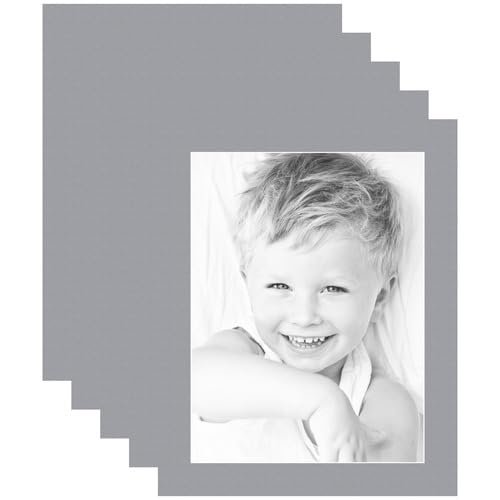 ArtToFrames 12x16 Silver/Silver Custom Mat for Picture Frame with 8x12 opening size (Mat Only, Frame NOT Included)