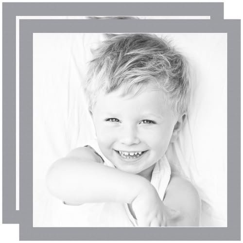 ArtToFrames 24x24 Silver/Silver Custom Mat for Picture Frame with 20x20 opening size (Mat Only, Frame NOT Included)