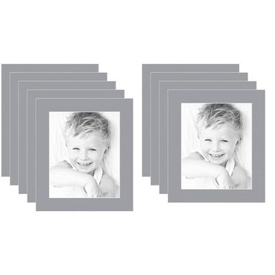 ArtToFrames 8.5x11 Silver/Silver Custom Mat for Picture Frame with 4.5x7 opening size (Mat Only, Frame NOT Included)