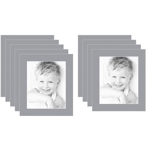 ArtToFrames 8.5x11 Silver/Silver Custom Mat for Picture Frame with 4.5x7 opening size (Mat Only, Frame NOT Included)