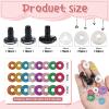 TOAOB 48 Set Safety Eyes Glitter Plastic for Amigurumis 16mm 18mm 25mm Round Craft Crochet Eyes with Washers 8 Colors for DIY Puppet Stuffed Animals Making view 2