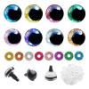 TOAOB 32 Set Glitter Safety Eyes for Amigurumis 25mm Round 8 Colors Crochet Doll Eyes with Washers for DIY Puppet Stuffed Animals Making view 1