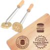 KAINSY Branding Iron for Burger, Durable Custom Logo Metal Branding Iron for Food Hamburger Burning Stamp with Wood Handle, Personalized Chefs Cooking Lover Gifts, Flame Heated(3Inches) view 1