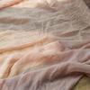 OqcEha Chiffon Fabric,Sheer Fabric, 135cm Wide 100CM Long Stripe Embroidered Embroidered Semi Sheer by The Metre for Dress Making Scarf Craft (Color : Pink, Size : 150 * 100cm) view 1