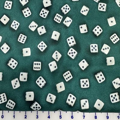 NineTribe Basics Cotton Fabric QT Fabrics This & That VI Game Night Tossed Green Dice 1649-28731-G Fabric by The Yard