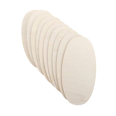 Operitacx 10pcs Oval Wooden Pendant DIY Decor Materials Unfinished Wood Slices Home Decor Ornaments Graffiti Wood Chip