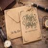 CHYHMYT Wood Block Stamp, Cursive Happy Birthday Rubber Stamp view 3