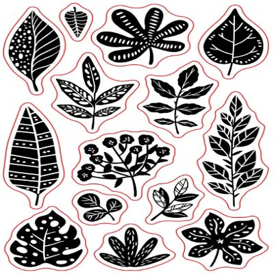Clear Stamps,Rubber Stamps,11x16cm Leaf Stamp Clear Stamps for Scrapbooking Transparent Silicone Rubber Photo Album Decor