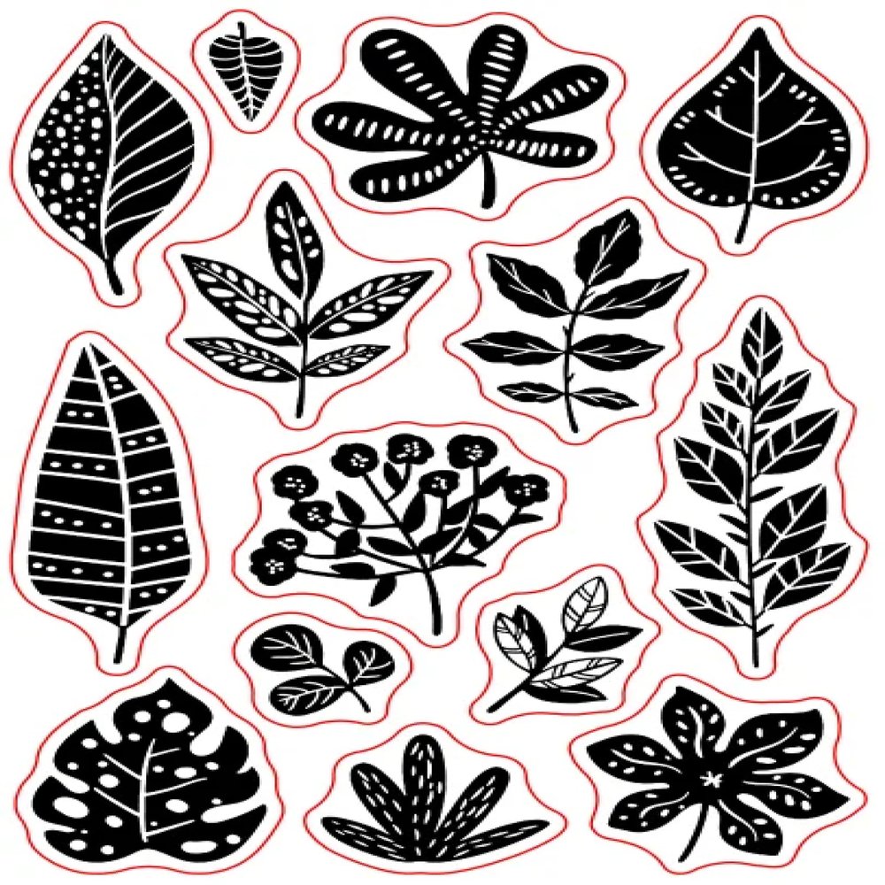 Clear Stamps,Rubber Stamps,11x16cm Leaf Stamp Clear Stamps for Scrapbooking Transparent Silicone Rubber Photo Album Decor
