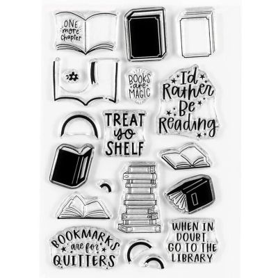 Clear Stamps,Rubber Stamps,11x16cm Reading Book Stamp Clear Stamps for Scrapbooking Transparent Silicone Rubber Photo Album Decor