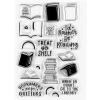 Clear Stamps,Rubber Stamps,11x16cm Reading Book Stamp Clear Stamps for Scrapbooking Transparent Silicone Rubber Photo Album Decor view 1