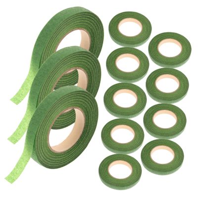 GRIRIW 12rolls Florist Wraps Green Floral Tape DIY Flower Supplies Bouquet Stem Wrapping