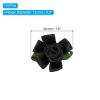 PATIKIL Mini Satin Ribbon Roses, 10 Pcs Small Rosettes Fabric Flowers with Green Leaves for Craft Projects Embellishments Applique, Black view 2