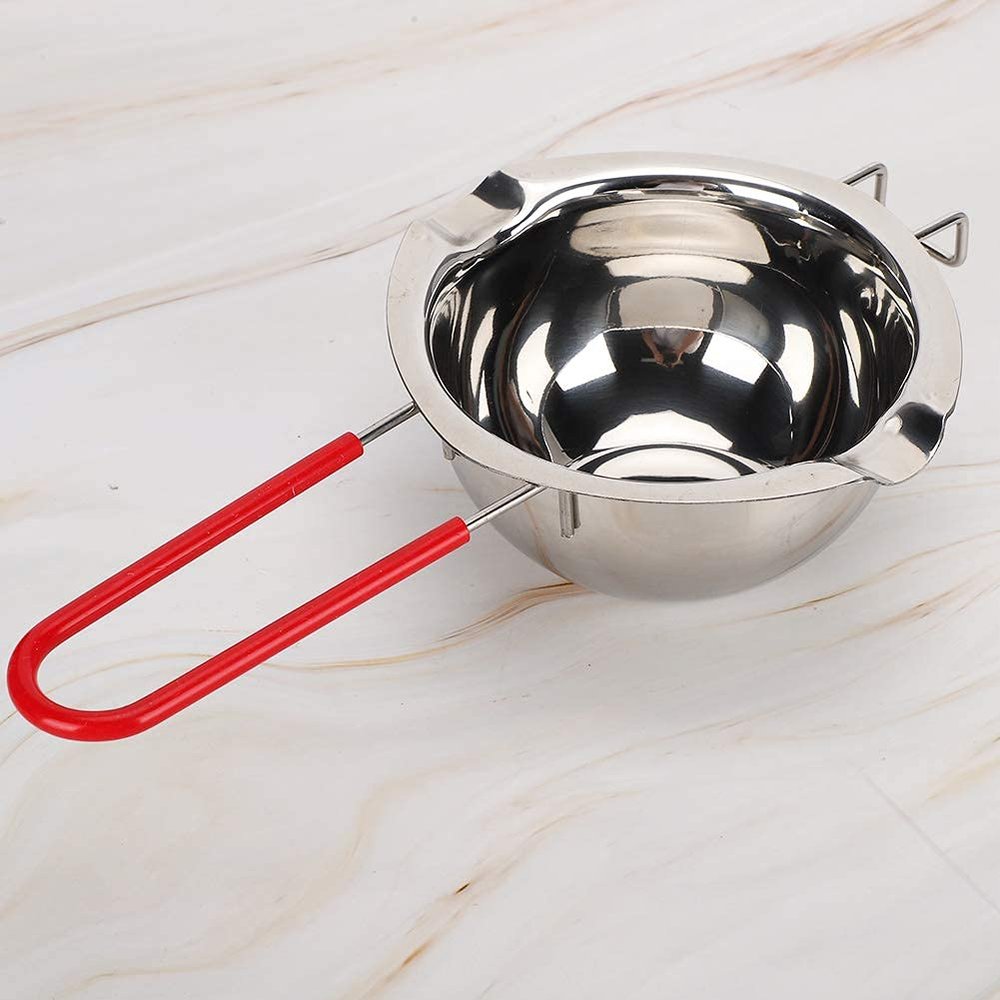 HERCHR Candle Making Pouring Pot, Stainless Steel Double Boiler Wax Melting Pot Candle Making Pitcher with Stirring Spoon Dripless Pouring Spout Boiler Pot for Candle Making