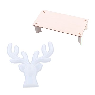 NUOBESTY 1set Antler Shape Epoxy Mold for Christmas Ornaments Deer Horn Resin Mold for Jewelry Organizer and Earring Holder Flexible Mould for Crafting Projects