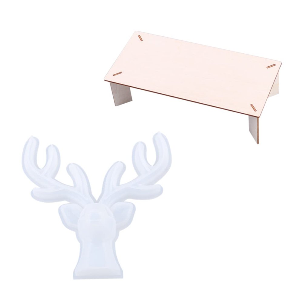 NUOBESTY 1set Antler Shape Epoxy Mold for Christmas Ornaments Deer Horn Resin Mold for Jewelry Organizer and Earring Holder Flexible Mould for Crafting Projects
