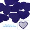 PATIKIL Iron-on Patches, 10 Pack Heart Shaped Sew Embroidered Patches Love Appliques Embellishments for Clothing Jackets Hat Backpack Repairing Decorations, Bright Blue view 3