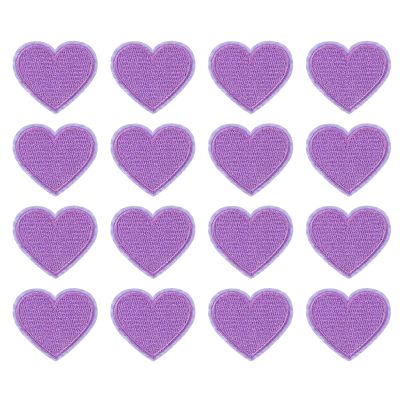 PATIKIL Iron-on Patches, 10 Pack Heart Shaped Sew Embroidered Patches Love Appliques Embellishments for Clothing Jackets Hat Backpack Repairing Decorations, Light Purple