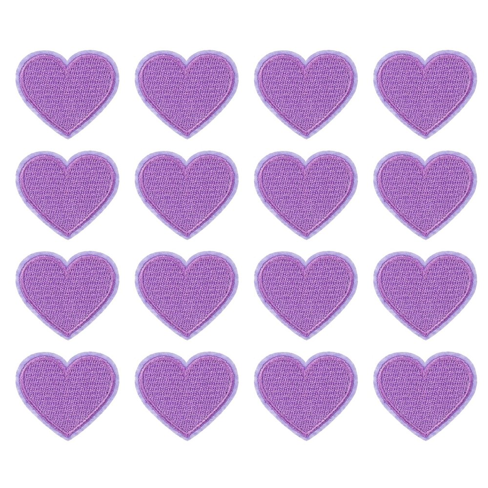 PATIKIL Iron-on Patches, 10 Pack Heart Shaped Sew Embroidered Patches Love Appliques Embellishments for Clothing Jackets Hat Backpack Repairing Decorations, Light Purple