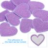 PATIKIL Iron-on Patches, 10 Pack Heart Shaped Sew Embroidered Patches Love Appliques Embellishments for Clothing Jackets Hat Backpack Repairing Decorations, Light Purple view 3