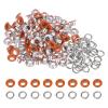 HARFINGTON 100 Set Color Round Grommets 5mm 3/16" Hole Metal Eyelets with Washers for Scrapbooking Shoes Clothes Leather Canvas, Orange view 1