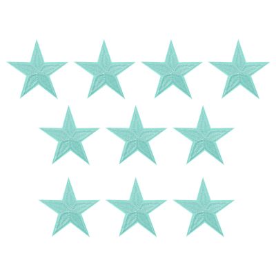 PATIKIL Iron-on Patches, 10 Pack 5 Star Sew Embroidered Patches Appliques Embellishments for Clothing Jackets Hat Backpack Repairing Decorations, Light Blue