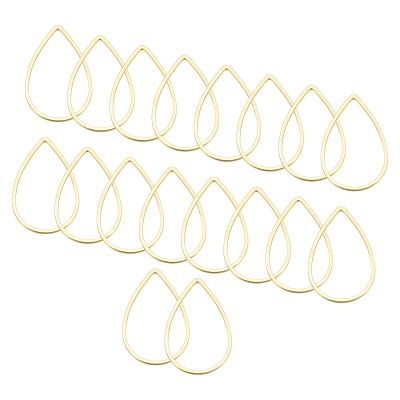PATIKIL Beading Hoop Earrings, 30 Pcs Teardrop Beading Findings Copper Hoop Earring for DIY Crafts Making Earring Necklace Making(22x14mm, Gold)