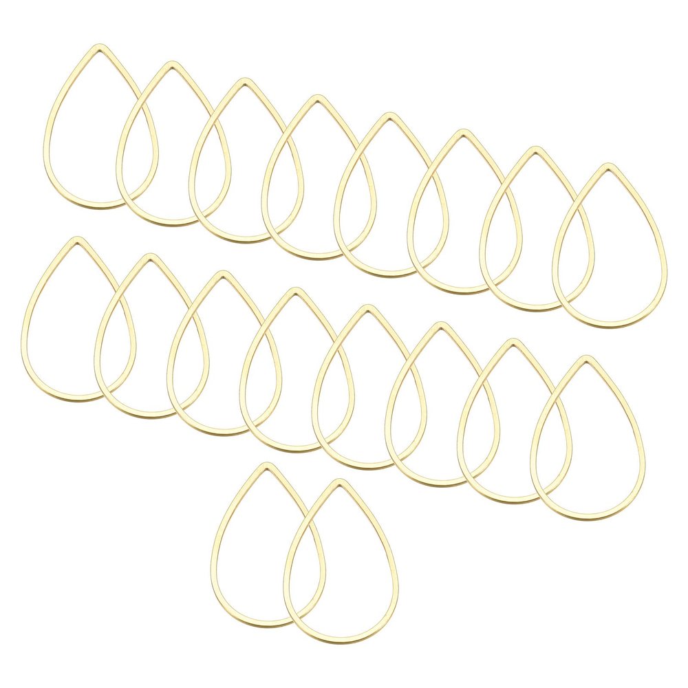 PATIKIL Beading Hoop Earrings, 30 Pcs Teardrop Beading Findings Copper Hoop Earring for DIY Crafts Making Earring Necklace Making(22x14mm, Gold)