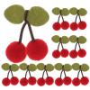 SHINEOFI 10pcs Plush Cherry Patches Soft Fuzzy Pompom Balls Sew on Appliques Cute Embellishments for DIY Hair Clips Clothing Decorations view 1