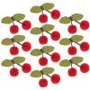 SHINEOFI 10pcs Plush Cherry Patches Soft Fuzzy Pompom Balls Sew on Appliques Cute Embellishments for DIY Hair Clips Clothing Decorations view 2