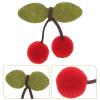 SHINEOFI 10pcs Plush Cherry Patches Soft Fuzzy Pompom Balls Sew on Appliques Cute Embellishments for DIY Hair Clips Clothing Decorations view 3