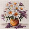NineTribe Basics Daisy Flowers Cross Stitch Kits with Hoop for Beginners Stamped Cross-Stitch Supplies Needlework DIY 11CT 3 Strands Cotton Thread Printed DIY Needlepoint Kits 5050cm (CB141) view 1