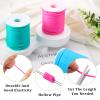 Beadthoven 3mm Hollow Pipe Rubber Tube Cords, 27Yards Barber Cord for Knitting Stitch Holder, Tubing Rubber Cord with Spool for Bracelet Jewelry Making DIY Crafts 1.5mm Hole - Camellia view 4