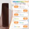 ICOSHOW Crystal Organza Fabric Tulle 11 Inch by 50 Yards Sheer Tulle Rolls for DIY Craft Wedding Party Baby Shower Decor Gift Wrapping Party Supplies (Brown) view 2