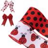 2 Rolls Ladybug Dot Wired Edge Ribbons, Ladybug Dot Red Wreath Ribbon Summer Teachers' Day Easter Sewing DIY Craft Bee Fabric Burlap Ribbon for Bows Wrapping Party Decorative (A) view 1